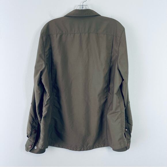 Duluth Trading green khaki hiking camping outdoor button front top XL - Picture 2 of 4